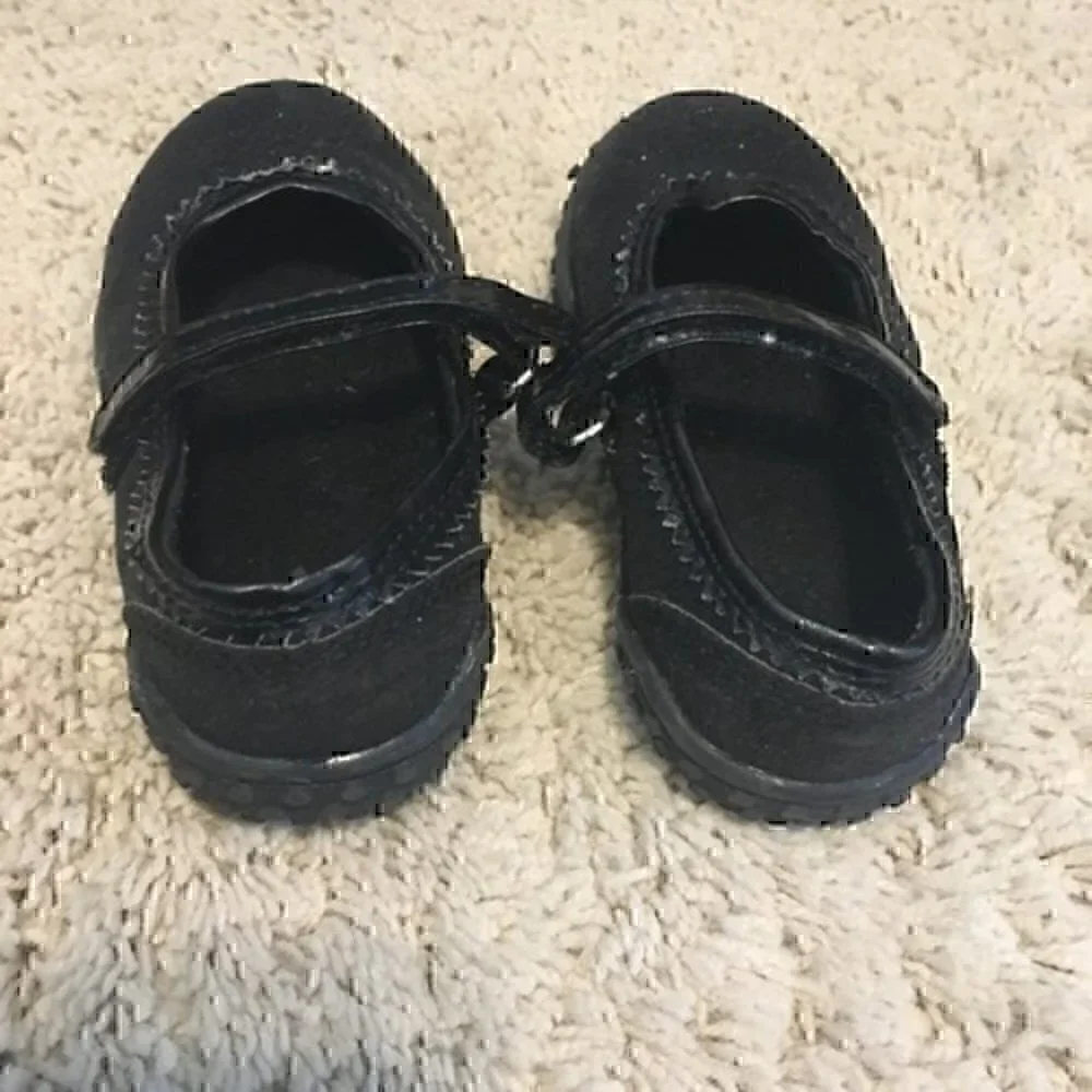 Toddler girls sparkly black dress shoes